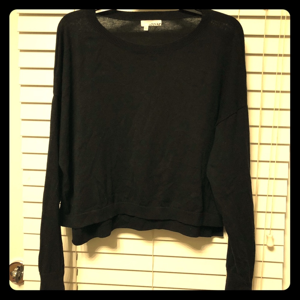 Abound Hi-Lo Scoop Neck Sweater - Black Large